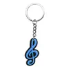 Festival de Música Criativo Nota Musical Formato de Guitarra Chaveiro Pingente Plástico Macio PVC Pingente de Mochila Escolar Em Estoque Pronto Venda por Atacado