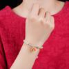 Pulsera de Cuentas de la Fortuna de Jade Hetian para Mujer, Diseño Nicho de Estilo Chino, Tejida a Mano Vintage Personalizada Pulsera de la Amistad