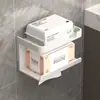 Suporte de Papel Toalha para Banheiro, Suporte de Papel Toalha sem Furos, Prateleira de Armazenamento de Papel Toalha para Rosto Montada na Parede, Suporte para Rolo de Papel, Caixa de Papel Higiênico