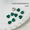 Ponta Esmeralda Base Pontiaguda Diamante de Formato Especial Joia para Nail Art Pedra de Vidro Açúcar Cristal Coração de Pêssego Verde Pavão Decoração de Unhas de Natal Atacado