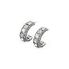 Pendientes de Plata con Zirconia de Diseño en Forma de U Estilo Coreano Pendientes de Botón Simples para Instagram Pendientes Versátiles Frescos y Dulces Venta al por Mayor