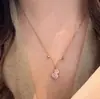 Colar de Gourd Dourado com Pó Dourado, Full Diamond, Corrente para Clavícula Feminina, Nicho, Luxo Leve, Personalizado, All-match, Novos Acessórios