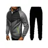 Novo suéter casual masculino com zíper, casaco suéter com capuz, suéter cardigã masculino com costura