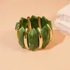 Pulseras Elásticas Geométricas Irregulares de Resina Europeas y Americanas con Empalme Metálico y Textura Degradada, Joyería de Diseño Nicho