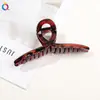 Pinza de Pelo Grande Qiyue Pc con Forma de Pinza de Tiburón, Estampado de Leopardo, Simple y Versátil, Accesorio para el Pelo para Moño en la Parte Posterior de la Cabeza