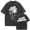 Camiseta Vintage da Banda de Heavy Metal Rock Black Sabbath Tour Camiseta Ozzy Osbourne Verão Unissex
