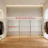 Arara de Exposição para Loja de Roupas Femininas, Prateleira de Exposição de Parede de Luxo Leve, Prateleira de Exposição Espessada de Aço Inoxidável, Cabide de Parede