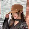 Gorra de equitación retro de moda estilo coreano y japonés para mujer, nuevo producto de otoño e invierno, simple y versátil, gorra plana artística tipo 'newsboy'
