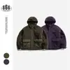 Chaqueta con Capucha de Algodón a Juego de Colores con Retazos de Lana de Cordero Holgada Retro Otoño e Invierno para Hombres y Mujeres Pareja Ma46
