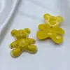Cuentas sueltas de medio oso bañadas en acrílico, hechas a mano, para hacer tú mismo, accesorios directos de fábrica, cuerda para el cabello, cuentas transparentes de gelatina.