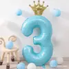 Globo Digital de Base de Pie de 42 Pulgadas, Corona de Princesa en Polvo, Globo de Niña para Fiesta de Cumpleaños y Aniversario
