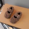 Sapatos Peludos Infantis 2025 Outono e Inverno Estilo Coreano Pelúcia Sapatos Infantis para Meninas Sapatos Peludos de Pelúcia Plus Sapatos de Algodão para Bebê