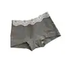 Ropa interior de algodón puro antibacteriana de 10 A con entrepierna extendida para niñas, cintura media con encaje, estilo juvenil, pierna recta, cuatro esquinas, entrepierna de algodón puro