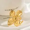 Anillos Florales Europeos y Americanos de Venta Caliente Transfronterizos, Modernos y Versátiles, Anillos Abiertos Ajustables Chapados en Oro para Mujer