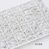 Rhinestones para Uñas Flor de Hielo Blanca Cristal Dongzhou, Rhinestones Ovalados y Cuadrados con Base de Punta, Rhinestones Deslumbrantes de Hielo Triturado, Rhinestones Portátiles para Uñas