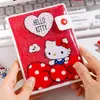 Funda de Gel Serie Original Hello Kitty de Dibujos Animados Libro de Felpa 64K Rojo y Blanco Botón de Presión Clásico Cuaderno de Diario