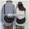 Bolsa Transversal Pequena Leve de Nylon Moda Masculina e Feminina Bolsa Dumpling Estilo Hip-Hop Bolsa de Ombro Simples Pronta Entrega Atacado