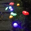 Luz de Medusa Solar LED Transfronteriza Luz de Atmósfera de Fibra Óptica para Paisajismo de Jardín Exterior Luz Decorativa de Hongo para Suelo Césped