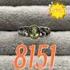 Anillo de Peridoto Natural de 5*7m Incrustado con Gema de Cristal Cortada en Cabujón Ovalado, Tamaño Ajustable, Suministro de Fábrica, Chapado en Oro