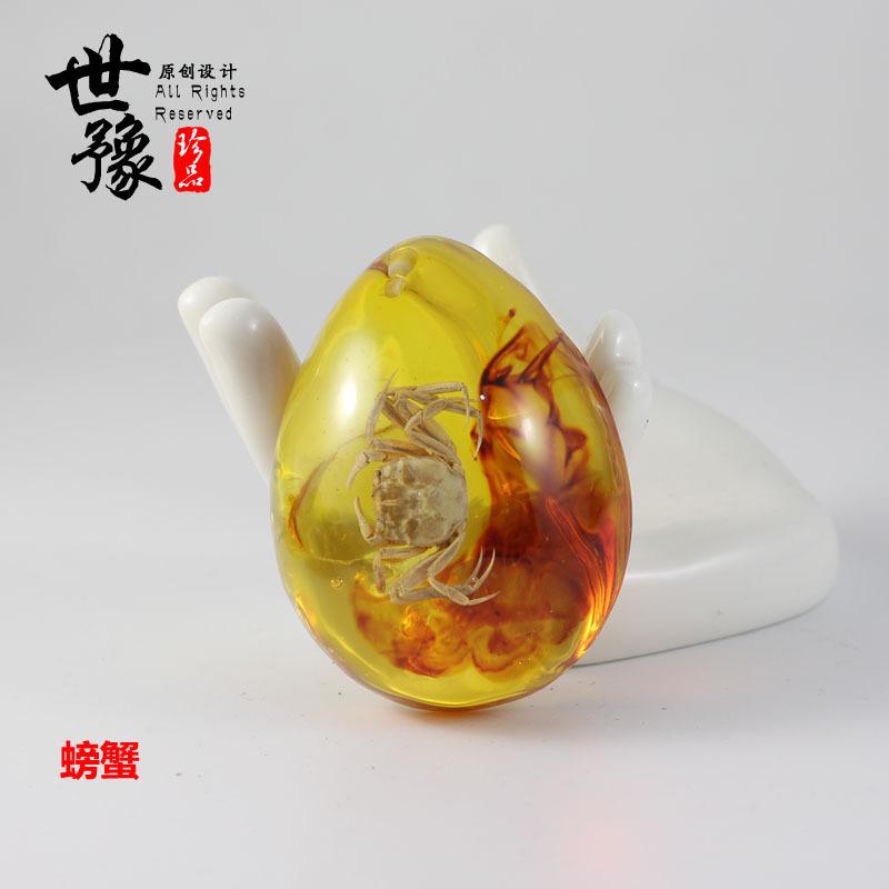 琥珀虫珀吊坠挂件 真昆虫蝎子蝴蝶标本蜜蜡吊坠 速卖通