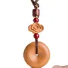 Colgante Amuleto de Madera de Durazno Llavero de Coche para Mujer Madera de Durazno Real Hebilla de Seguridad para Coche Joyería de Cinabrio para Hombres