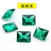 Cristal azul afilado de ángulo recto rectangular verde nano negro nano gema artificial rectangular piedra incrustada de cera 2*4-8*10mm