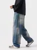 Ropa para Hombre Fengshe / 2026 Otoño e Invierno Nuevos Pantalones de Pierna Ancha Estilo High Street Americano para Hombre Pantalones Sueltos de Pierna Recta Jeans Versátiles