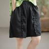Verão Novo Algodão e Linho Design de Orelha Artístico Solto Casual Emagrecimento Cor Sólida Simples Shorts Plus Size Roupa Feminina