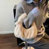 Transfronterizo 2025 Invierno Nuevo Estilo Fresca y Dulce Bolsa de Felpa Plegada Bolsa de Bolas de Piel Versátil Bolso de Mano de Moda para Mujer