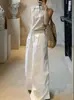Top de Punto Ligero sin Mangas con Cuello Polo Multicolor de Lino de Bambú de Corte Relajado Nuevo Estilo de Verano para Mujer