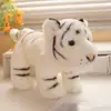 Boneca Tigre Simulada Fofa Brinquedo de Pelúcia Postura em Pé Boneca Tigre Siberiano Boneca de Pano Tigre Branco Presente Infantil para Mulheres