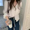 Tallas actualizadas disponibles: Chic coreano otoño nuevo estilo, camisa simple en capas suave y elegante para mujer