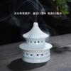 Quemador de incienso de loto para el hogar, quemador de incienso de sándalo de cerámica para interiores, camino de incienso, adornos decorativos retro zen para sala de estar