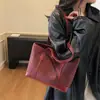 Bolso de Mano Retro, Gran Capacidad, Bolso de Hombro de Moda con Estampado de Leopardo, Textura Mate Otoñal, Costuras de Gamuza, Bolso para Mujer de Comercio Exterior