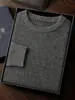 Nova coleção outono e inverno: Suéter de cashmere de malha grossa, com gola redonda e calibre 7, para homens, adequado para uso business casual ou casual, um suéter de tricô que pode ser usado como camada base