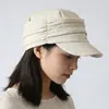 Sombrero de Equitación Plegado Transpirable de Algodón y Lino para Mujer, Primavera, Verano, Otoño, Estilo Artístico, Adelgazante para la Cara, Gorra Newsboy con Visera, Sombrero Versátil de Color Sólido