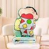 Almohada manta dos en uno con expresión facial de Crayon Xiaoxin almohada para silla manta de aire acondicionado producto periférico de anime almohada para dormir infantil