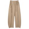 Pantalones Irregulares con Costuras Bordadas de Estilo Americano Vintage para Mujer Verano Delgados con Cordón Anchos Pantalones de Moda para Pareja