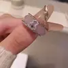 Conjunto popular de anéis de zircônia em formato de cabaça do Xiaohongshu, um par de anéis luxuoso e de alta qualidade, requintado e moderno, joia versátil para mulheres