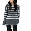 Tricô Listrado Feminino Primavera 2025 Novo Estilo Solto Preguiçoso Estilo Japonês Retrô Design Nicho Top de Tricô
