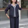 Moda de la Señora Tang para Reducir la Edad Traje de Otoño para Madres Ropa de Moda Chaqueta de Mezclilla Tops para Mujeres de Mediana Edad y Mayores