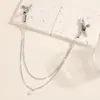 Nueva Cadena de Clip para Pezón de Lujo con Borla y Pedrería, Colgante de Perla, Diseño Simple, Cadena Corporal Sexy para Pezón
