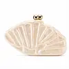 Comércio Exterior Transfronteiriço Bolsa Transversal Feminina Nova Europeia e Americana Bolsa Acrílica em Formato de Concha e Leque Bolsa Clutch Fashion para Casamento e Jantar