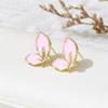 Pendientes de mariposa con gotas de color caramelo estilo coreano, diseño simple, combinables para mujer