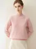 Nuevo Suéter 100% Cachemir Puro Otoño/Invierno 2026 para Mujer, Cuello Medio Alto, Corte Holgado, Jersey Adelgazante, Tejido de Estilo Suave
