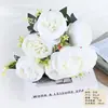 Flores Artificiales, Peonías de 7 Cabezas, Pequeño Ramo de Peonías Estilo Europeo, Ramos de Boda, Flores de Mesa para Hotel, Flores de Seda, Fabricante de Flores Artificiales