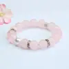 Pulseira de Cristal Rosa Natural Jueyu Água-Marinha Cristal Rosa Flor de Pessegueiro Pulseira de Cristal de Círculo Único Presente para Mulheres S4040402