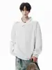 Diseño de Calle Alta Sudadera Irregular para Hombre Otoño Tendencia Casual Camisa Polo para Pareja Versátil Americana Top Holgado