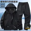 Conjunto de Ropa de Trabajo para Primavera y Otoño para Hombres, Ropa de Protección Laboral, Ropa de Trabajo para Mujeres, Chaqueta Camuflada Impermeable Elástica, Ropa Casual de Exterior para Fábrica