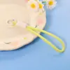 Pin Frijol Tejido a Mano Corto Lanyard para Llaves Llavero de Muñeca Simple Colgante de Bolsa de Color Material Accesorios
